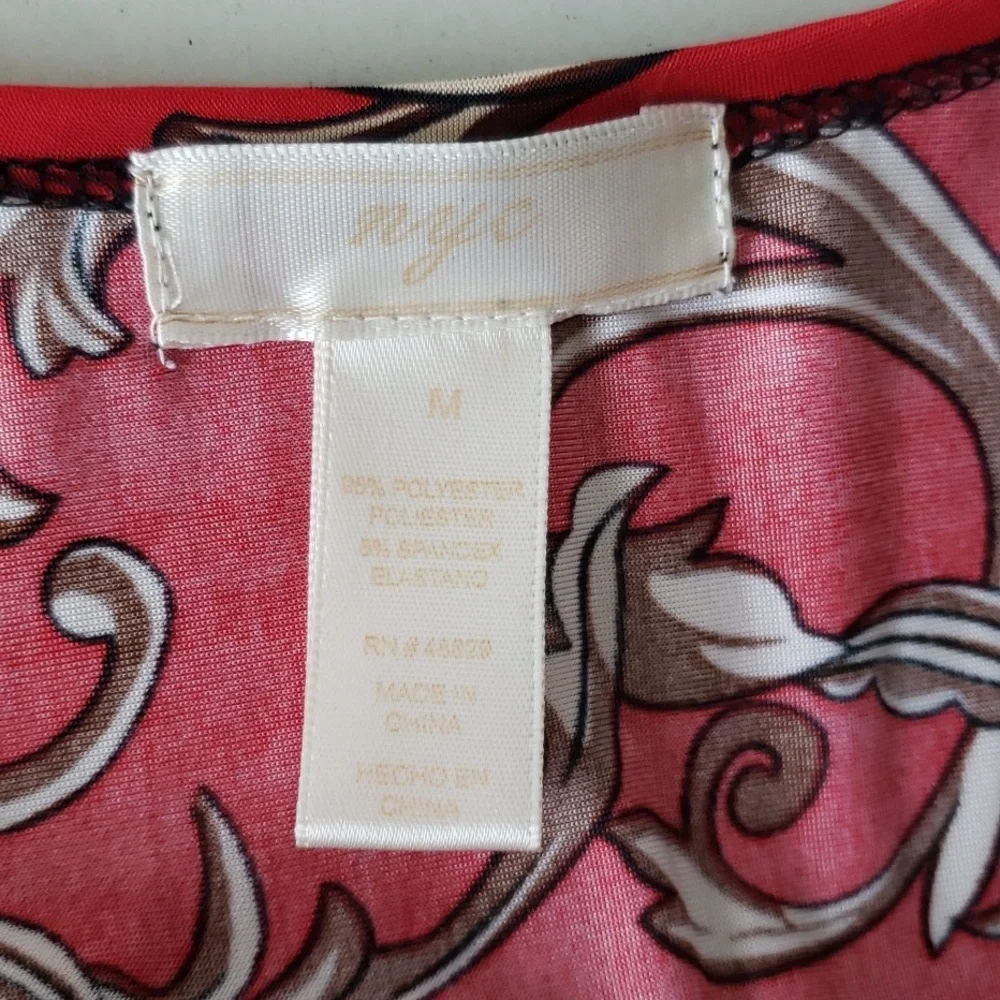 NYC Dress Medium Black, Red, Brown Print - Picture 4 of 5